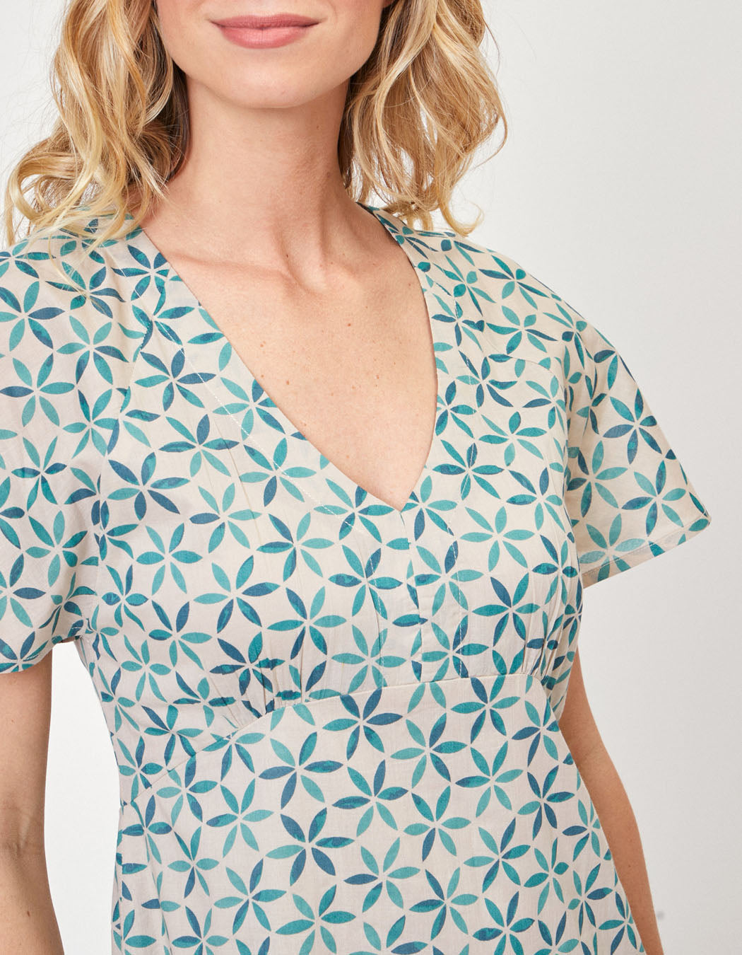 Robe midi imprimée voile de coton bio DAMANA