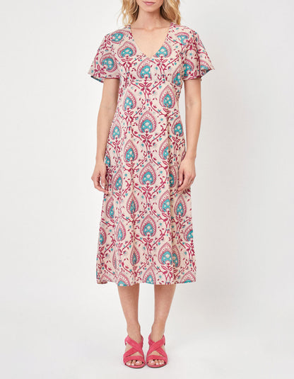 Robe midi imprimée voile de coton bio DAMANA