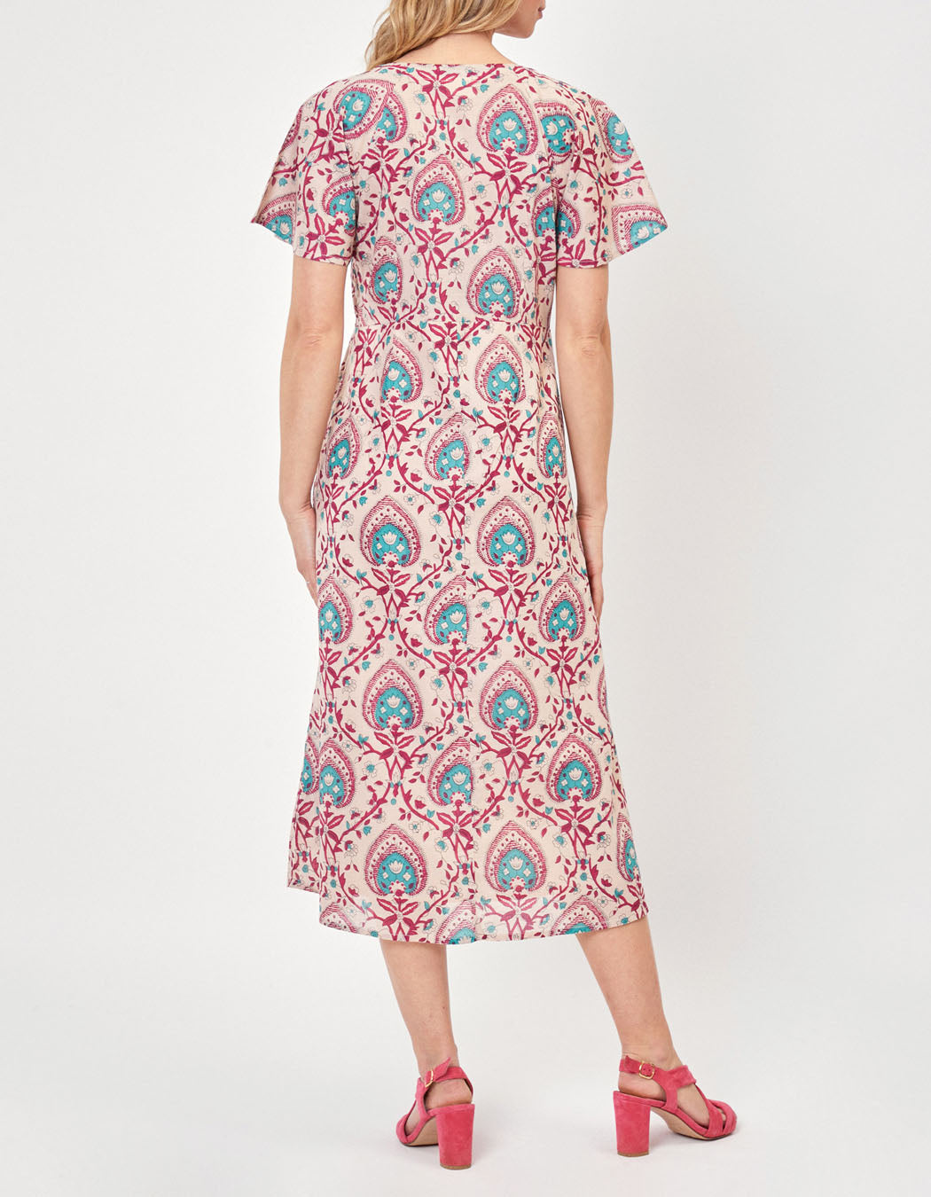 Robe midi imprimée voile de coton bio DAMANA