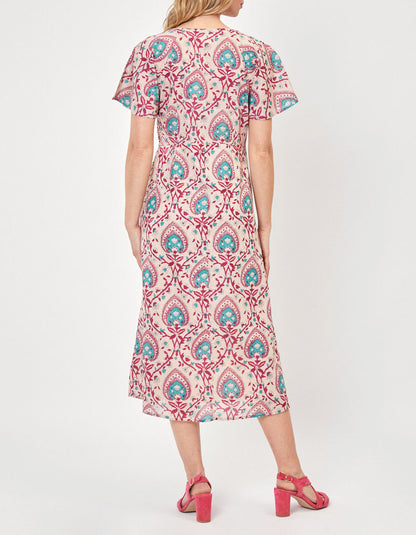 Robe midi imprimée voile de coton bio DAMANA