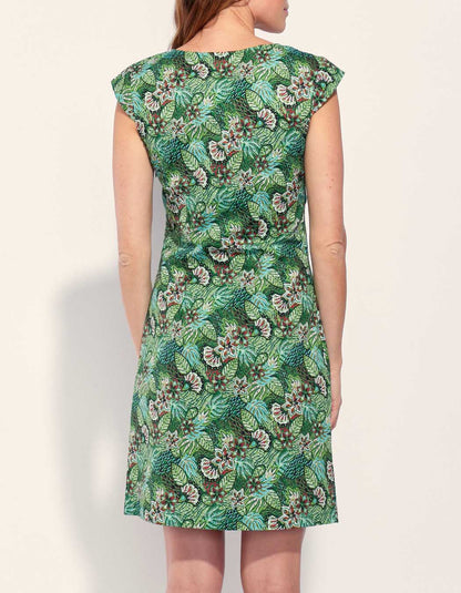 Robe coton imprimé col V sans manche OJANY