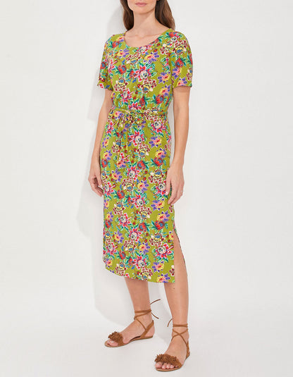 Robe midi imprimée en coton bio TARANGA
