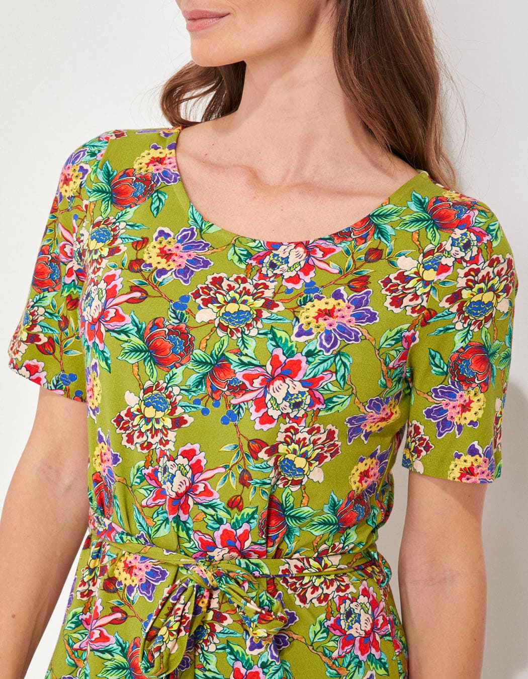 Robe midi imprimée en coton bio TARANGA