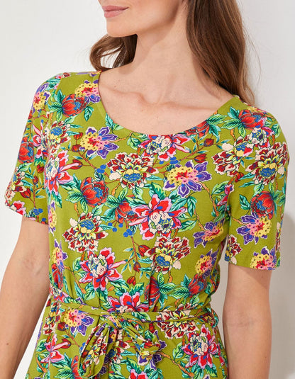 Robe midi imprimée en coton bio TARANGA