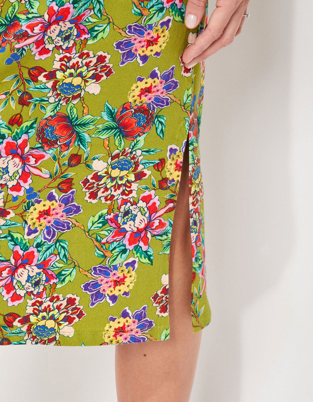 Robe midi imprimée en coton bio TARANGA
