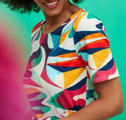Robe midi imprimée en coton bio TARANGA