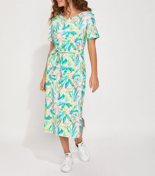 Robe midi imprimée en coton bio TARANGA