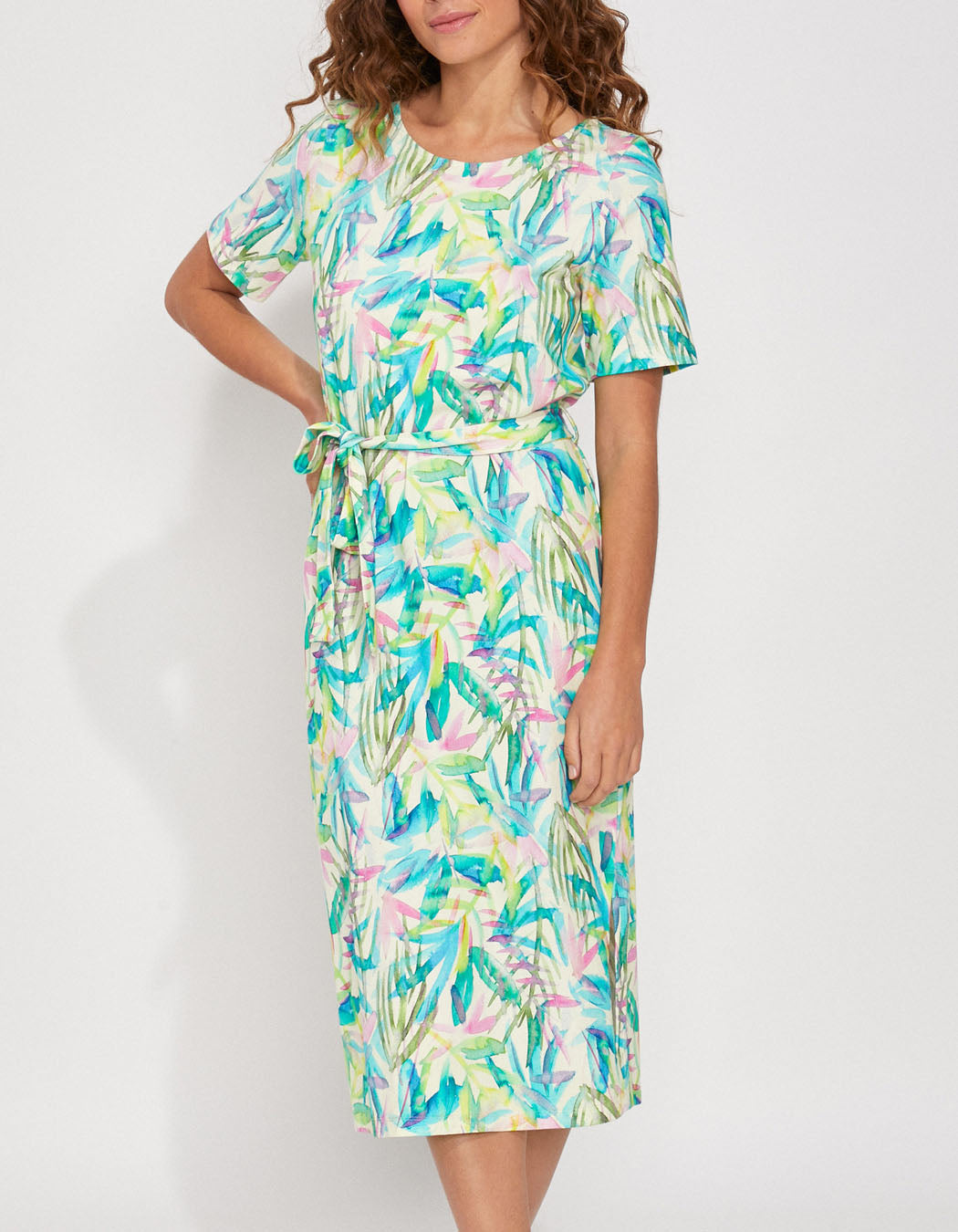 Robe midi imprimée en coton bio TARANGA