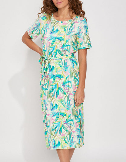 Robe midi imprimée en coton bio TARANGA