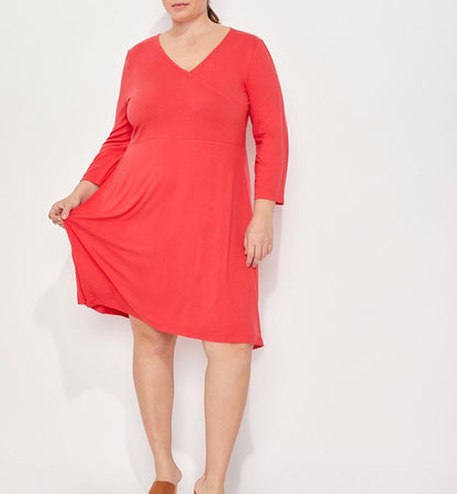 Robe imprimée maille col croisé Ecovero TALLADY