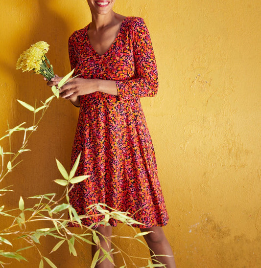 Robe imprimée maille col croisé Ecovero TALLADY