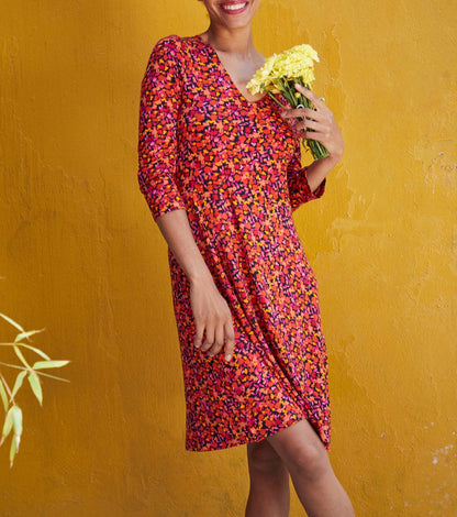 Robe imprimée maille col croisé Ecovero TALLADY