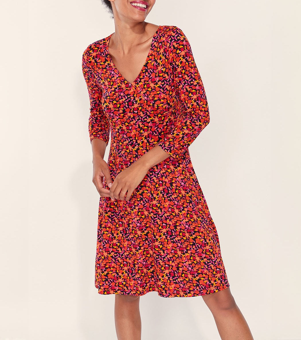 Robe imprimée maille col croisé Ecovero TALLADY