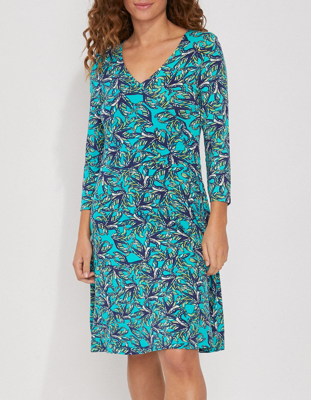Robe imprimée maille col croisé Ecovero TALLADY