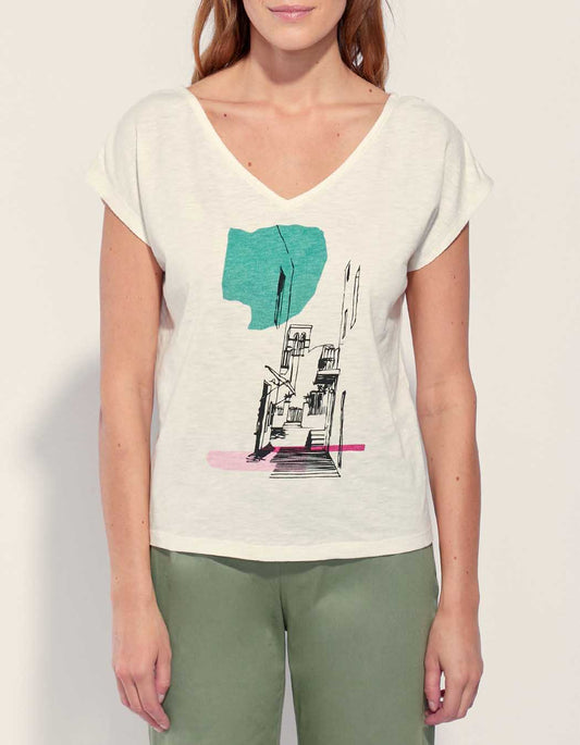 Tee shirt coton flammé bio BACACIANE