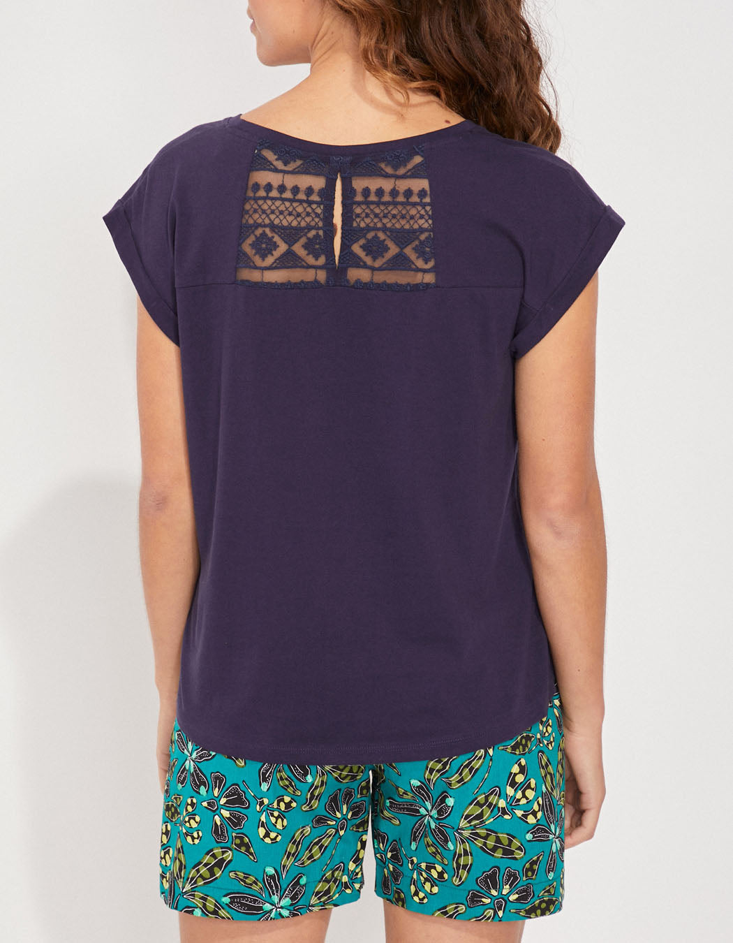 Tee shirt coton bio dentelle CEBANE