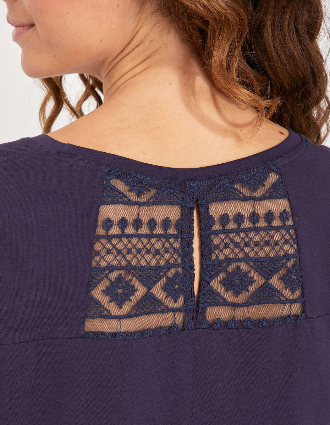 Tee shirt coton bio dentelle CEBANE