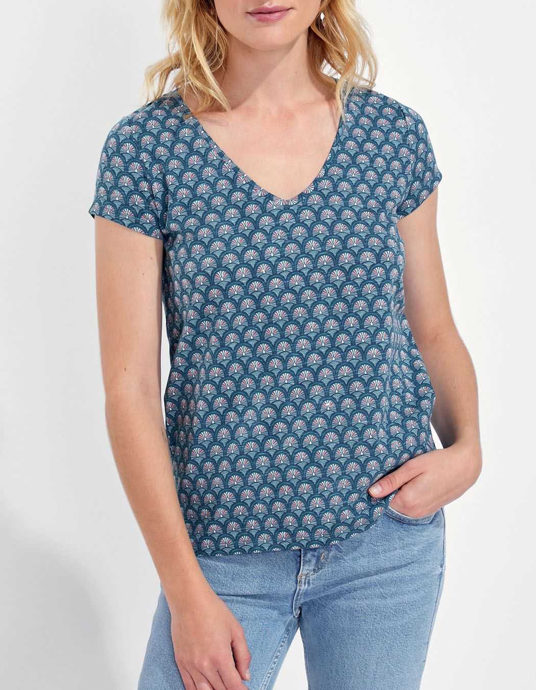 Tee-shirt col V imprimé DAKTARI
