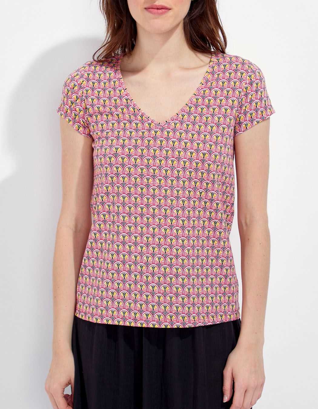Tee-shirt col V imprimé DAKTARI