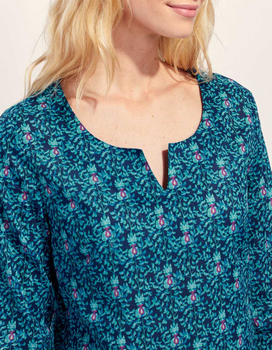 Tunique longue imprimée coton bio LARA