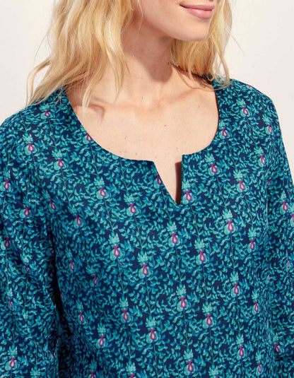Tunique longue imprimée coton bio LARA
