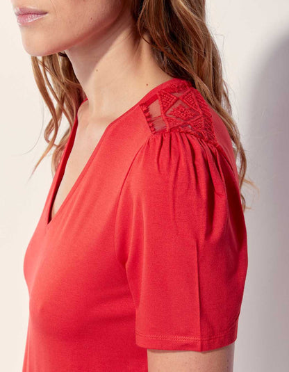 Tee shirt dentelle Ecovero FLORES