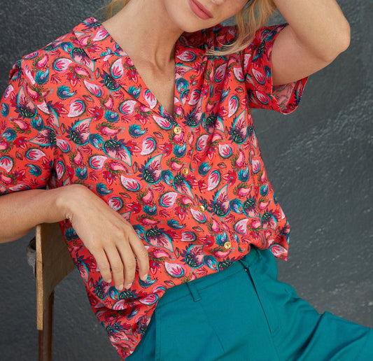 Chemise imprimée pyjama fluide Ecovero KENDAH