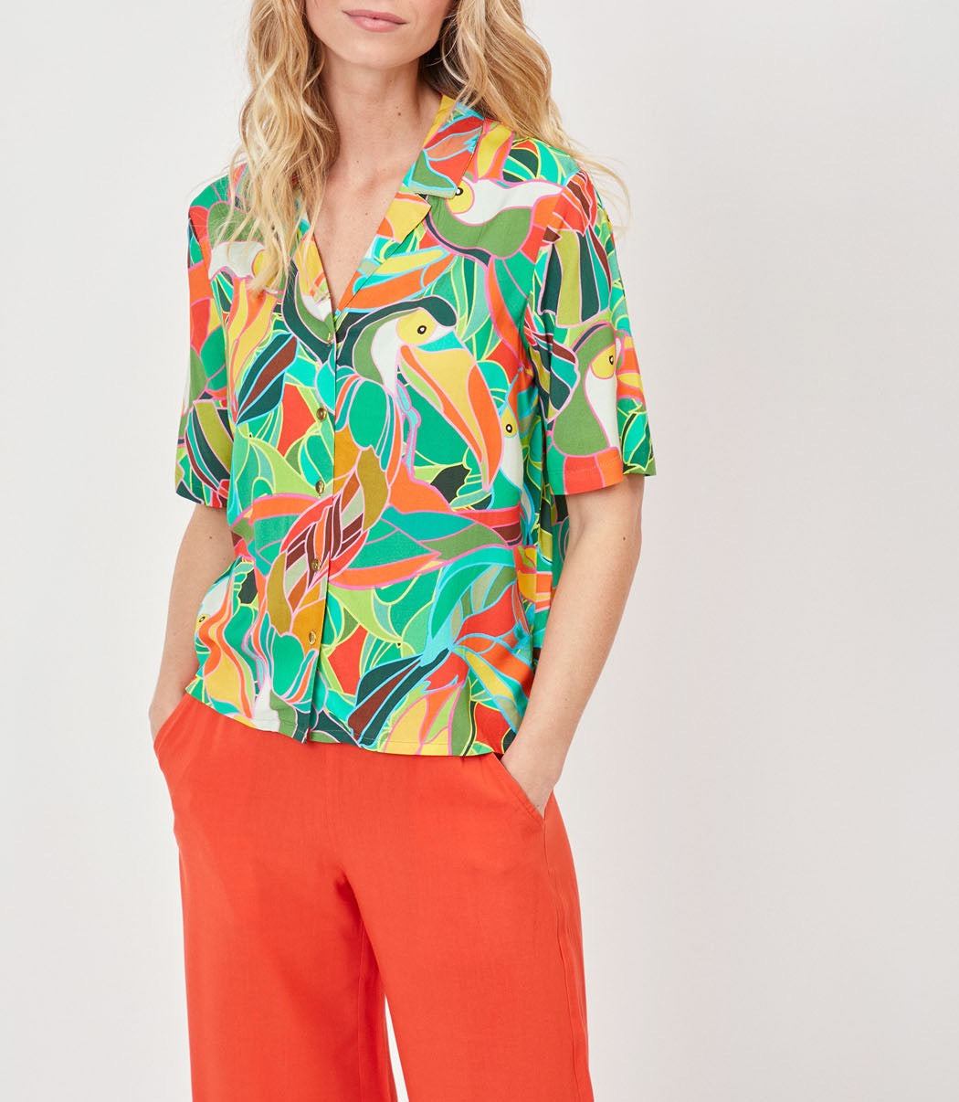 Chemise imprimée pyjama fluide Ecovero KENDAH