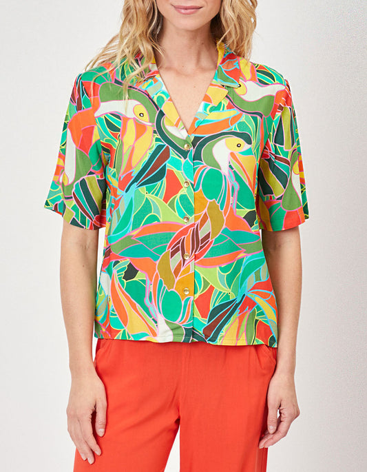 Chemise imprimée pyjama fluide Ecovero KENDAH