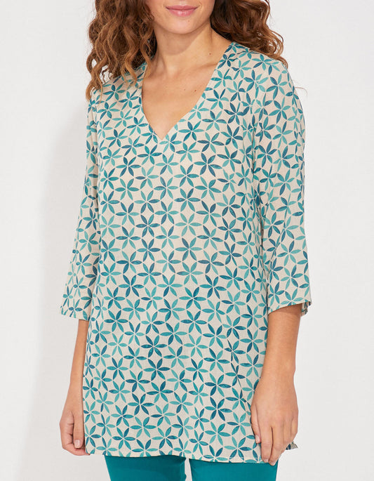 Tunique imprimée voile de coton bio LAURIE