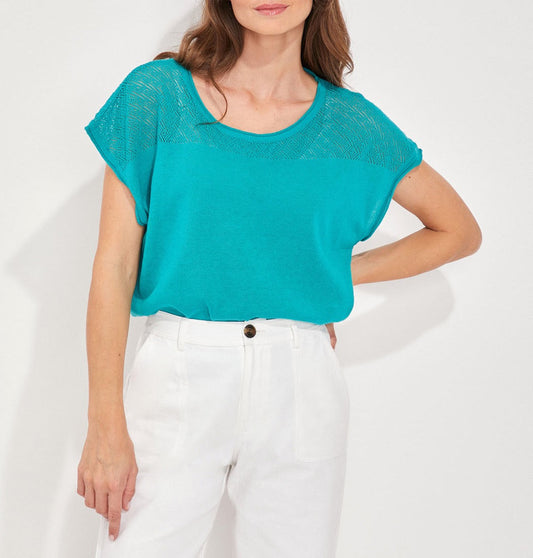 Top coton ajouré maille MANTRAS