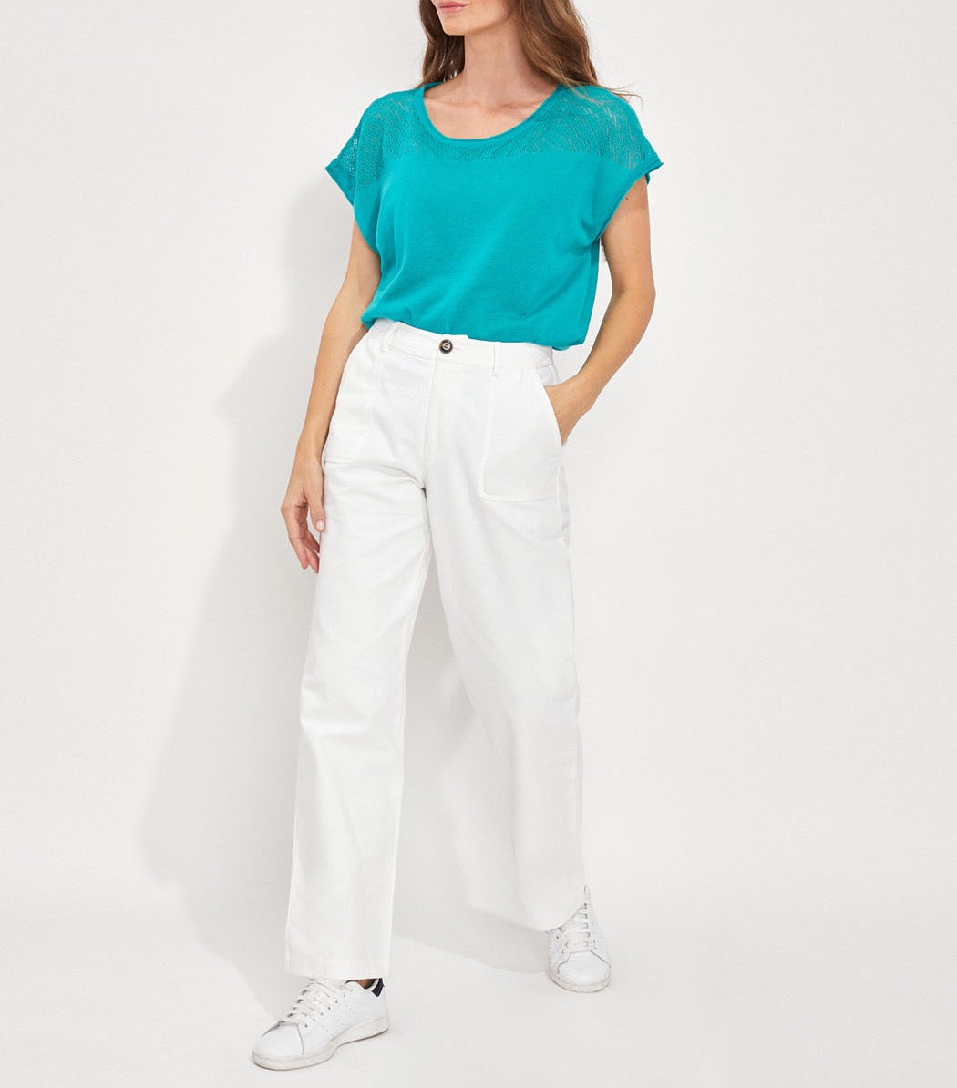 Top coton ajouré maille MANTRAS