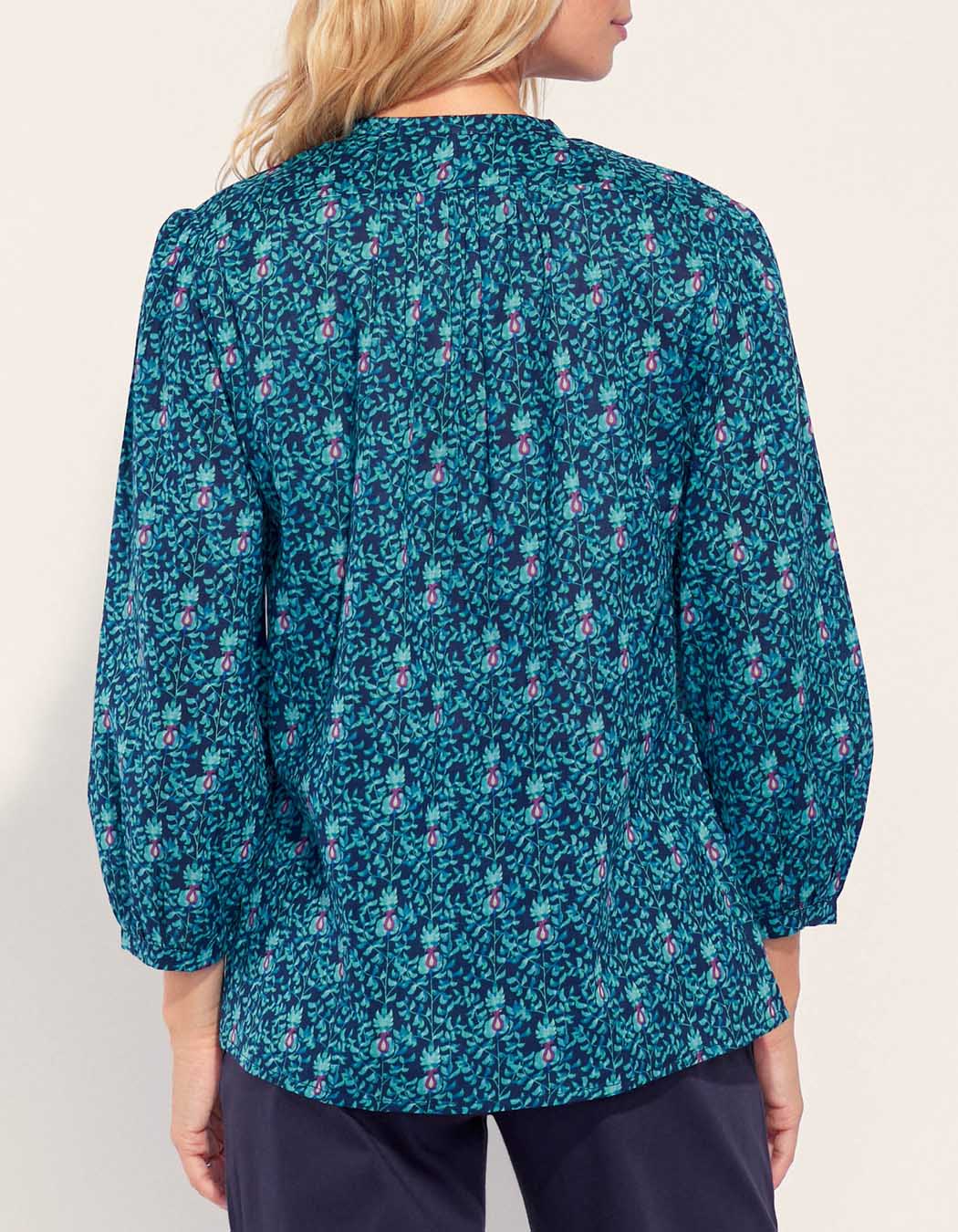Blouse imprimée coton bio col tunisien RENATA
