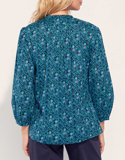Blouse imprimée coton bio col tunisien RENATA