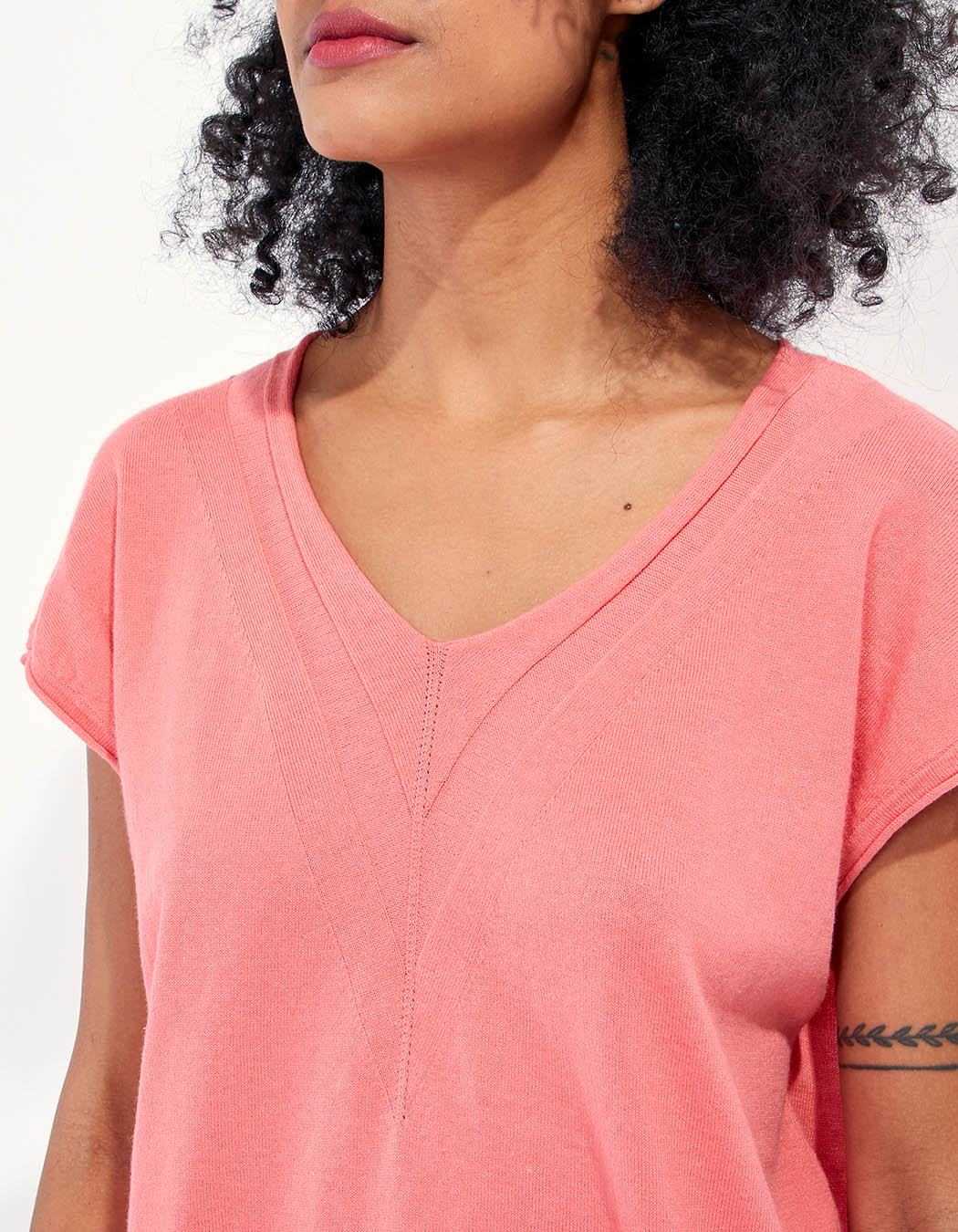 Tee-shirt col V imprimé SUMATRA