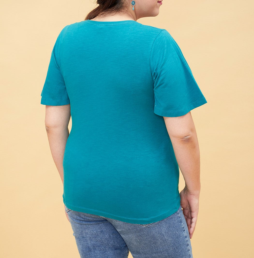 T-shirt coton bio manches papillon Telly | 36 au 56