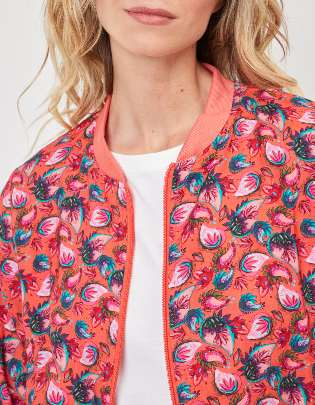 Veste teddy zippée imprimée Ecovero ONEIDA