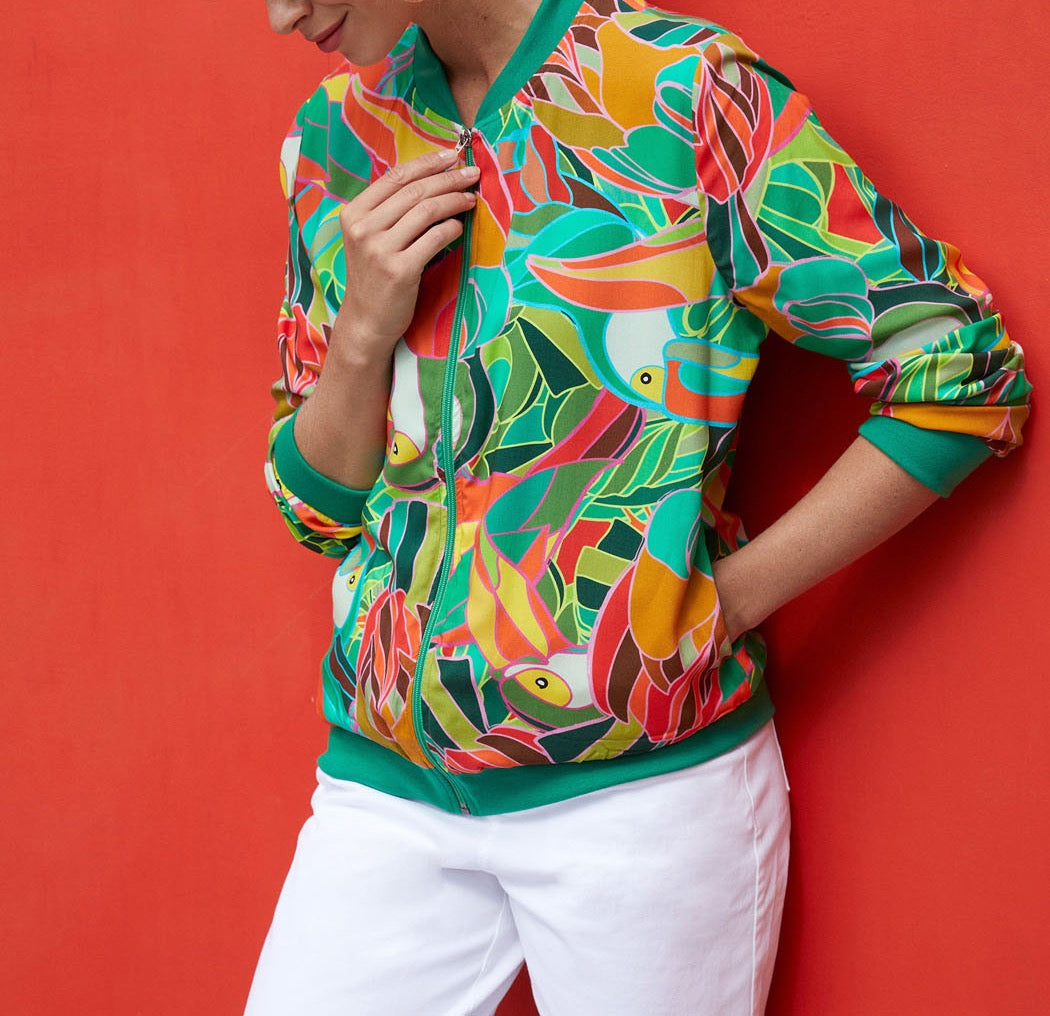 Veste teddy zippée imprimée Ecovero ONEIDA