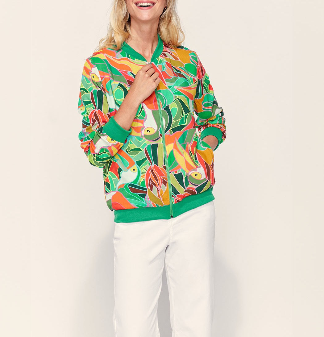 Veste teddy zippée imprimée Ecovero ONEIDA