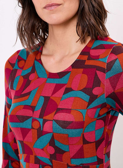 Robe midi imprimée maille fluide BANY