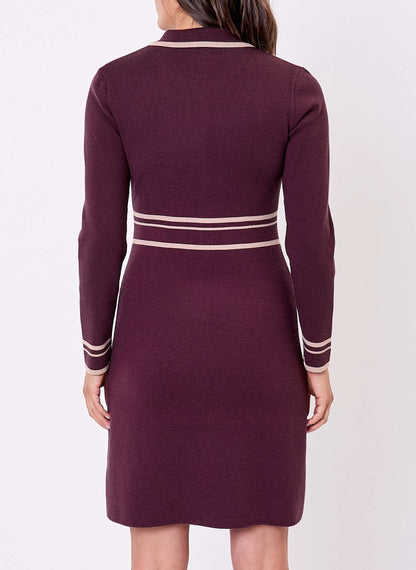 Robe maille compacte col chemisier MARGAUX
