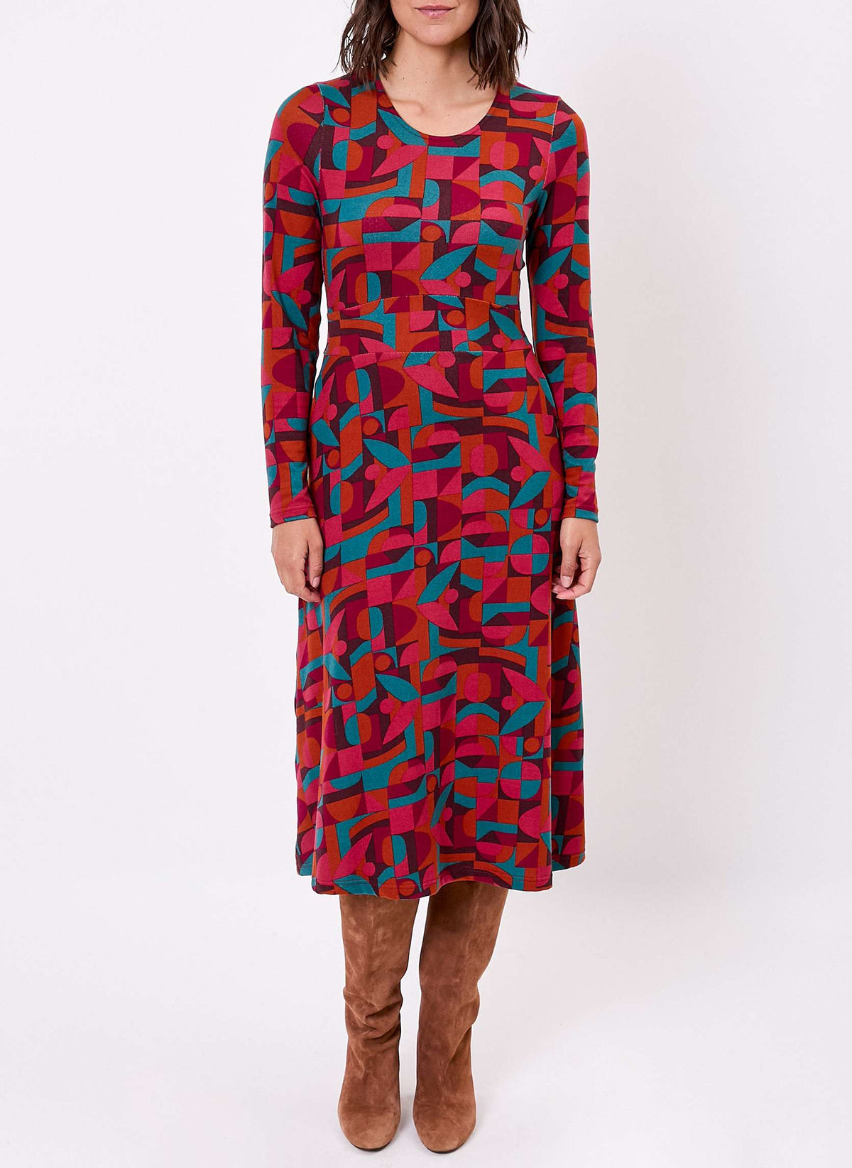 Robe midi imprimée maille fluide BANY