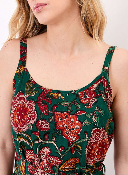 Robe imprimée fluide sans manches avec ceinture NATHOR