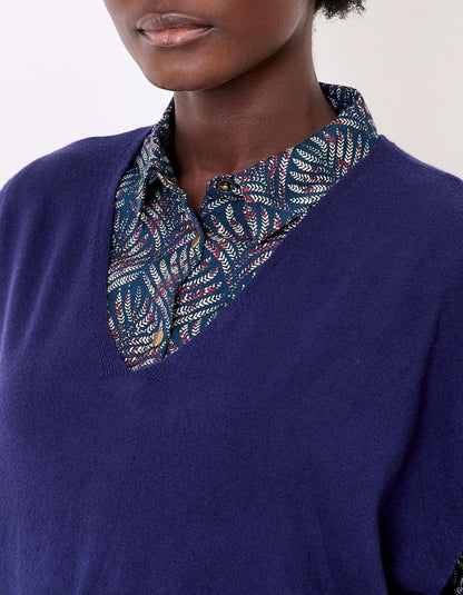 Pull maille sans manche col V SATINKA
