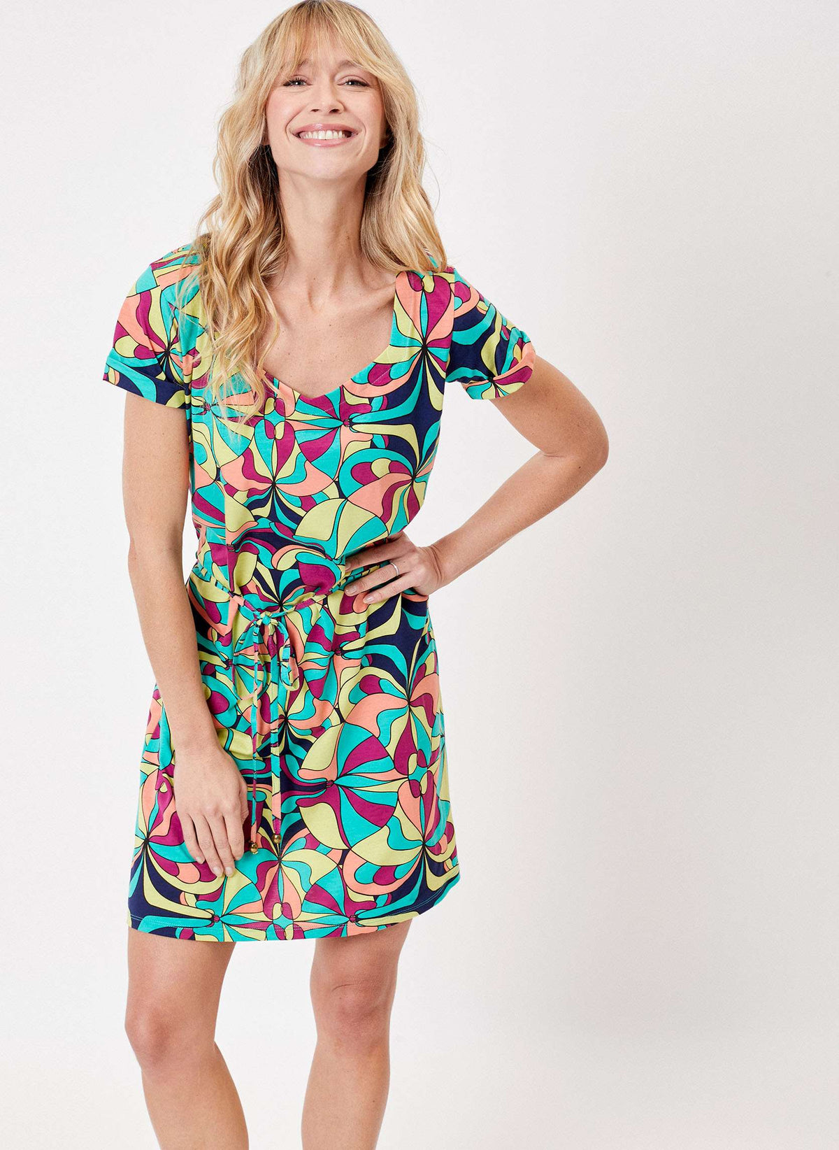 Robe coton col cœur à nouer FIT