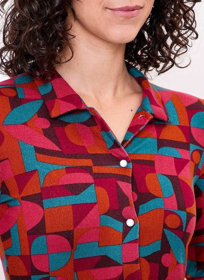 Robe chemise maille fluide imprimée SANDA