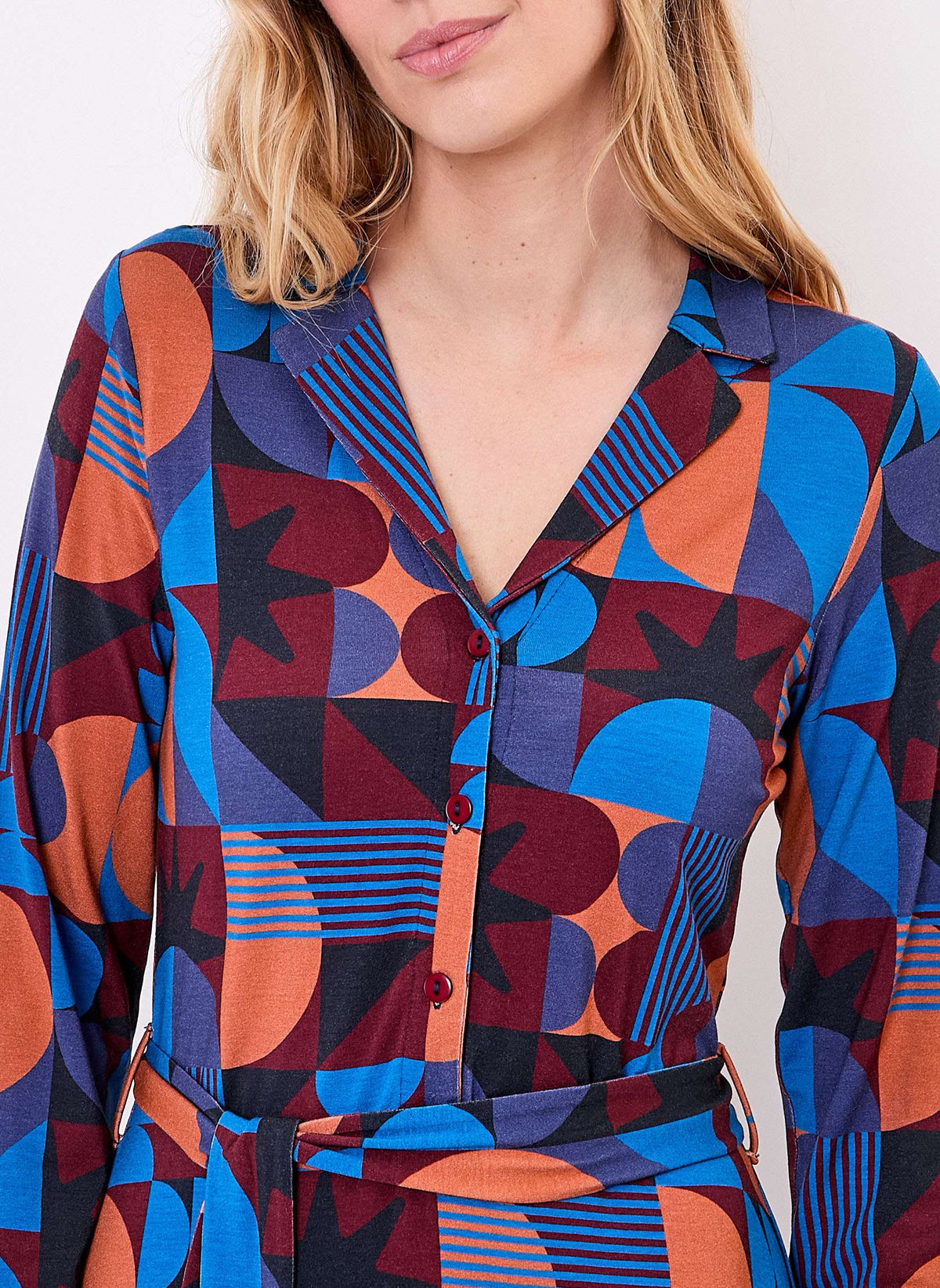 Robe imprimée maille fluide ceinturée EZONE