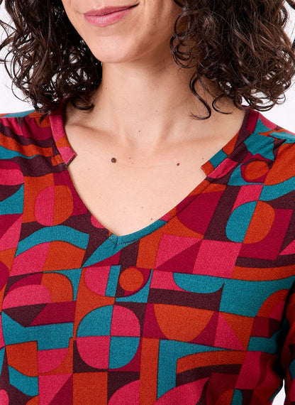 T-shirt imprimé fluide col V maille ORVAR