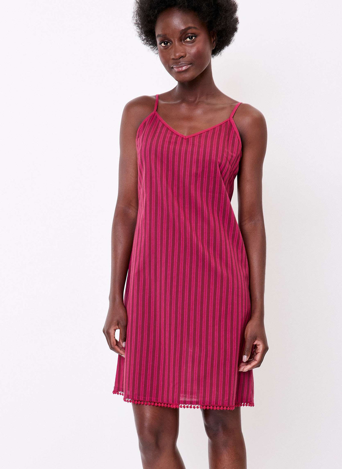 Robe coton bio imprimé fines bretelles IONA