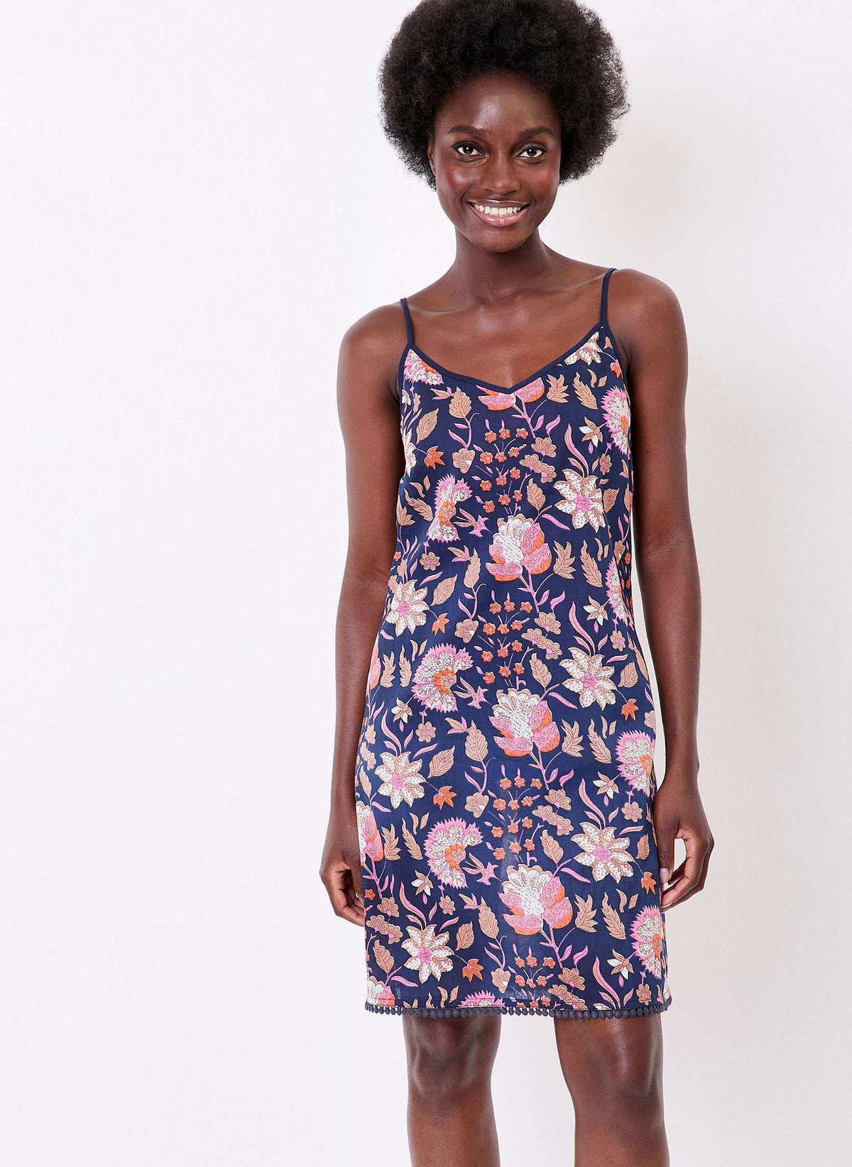 Robe coton bio imprimé fines bretelles IONA